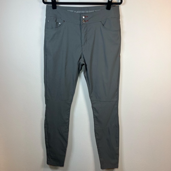 Toad & Co Womens Flextime Skinny Pants Gray Mid Rise Stretch Nylon Outdoor Sz 12 - Picture 1 of 14